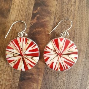 Shell and sterling silver earrings